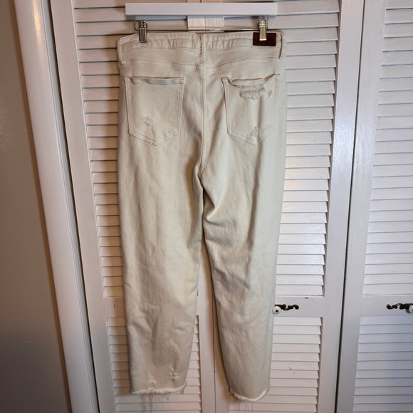 Carly Jean Los Angeles Cream Distressed Boyfriend Jeans Womens Size 15 - Picture 3 of 4